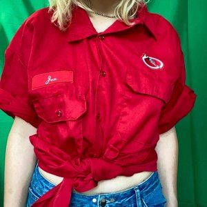 Unique Vintage Red Mechanic Shirt